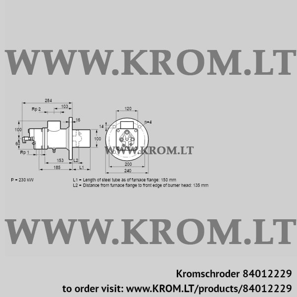 Kromschroder BIO 100RB-150/135-(109)E, 84012229 burner for gas, 84012229