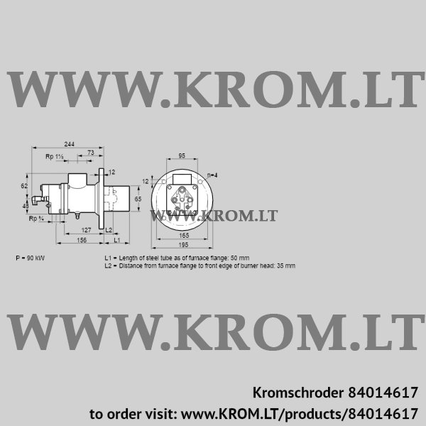 Kromschroder BIO 65RM-50/35-(71)E, 84014617 burner for gas, 84014617