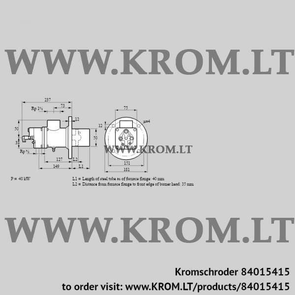 Kromschroder BIO 50KG-40/35-(35)D, 84015415 burner for gas, 84015415
