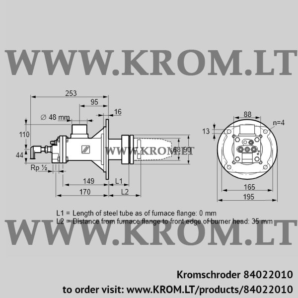 Kromschroder BICA 65HB-0/35-(34)D, 84022010 burner for gas, 84022010