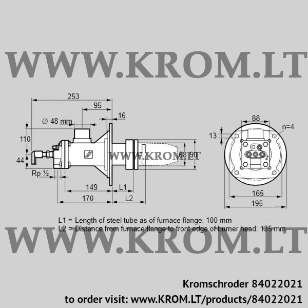 Kromschroder BICA 65RB-100/135-(37)D, 84022021 burner for gas, 84022021