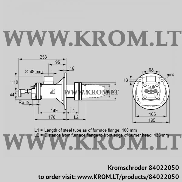 Kromschroder BICA 65HB-400/435-(34)D, 84022050 burner for gas, 84022050