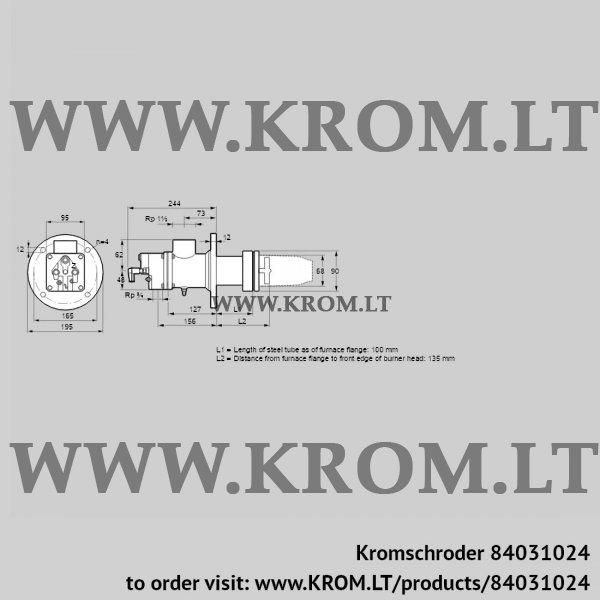 Kromschroder BIC 65HD-100/135-(98)F, 84031024 burner for gas, 84031024