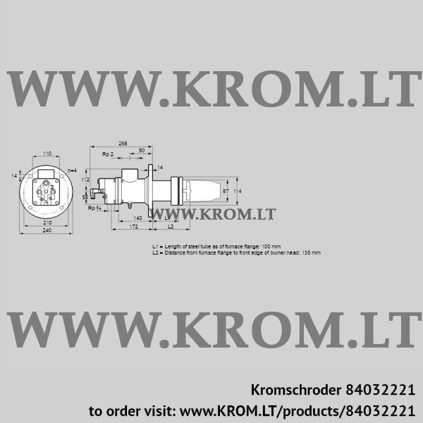 Kromschroder BIC 80HD-100/135-(51)E, 84032221 burner for gas, 84032221