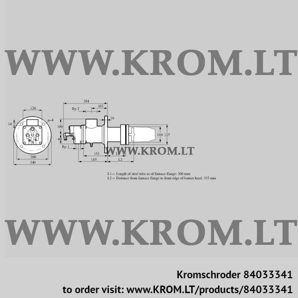 Kromschroder BIC 100RM-300/335-(110)E, 84033341 burner for gas, 84033341