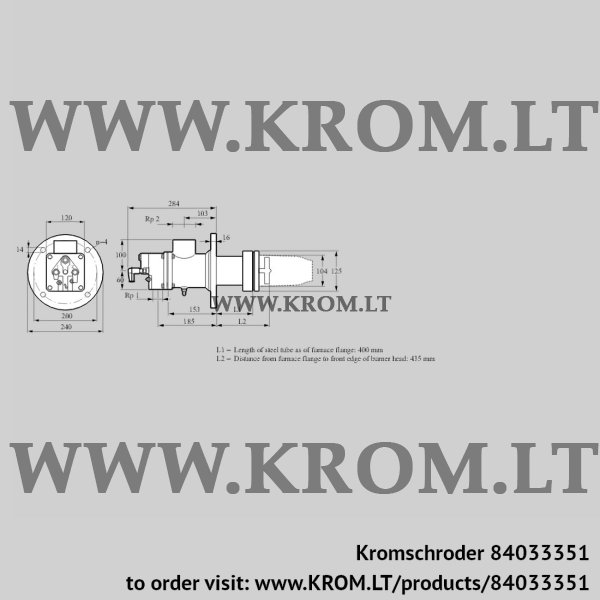 Kromschroder BIC 100RM-400/435-(110)E, 84033351 burner for gas, 84033351