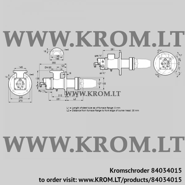 Kromschroder BIC 125RBL-0/35-(17)E, 84034015 burner for gas, 84034015