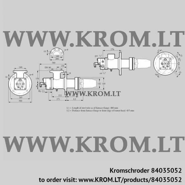 Kromschroder BIC 140RBL-400/435-(54)E, 84035052 burner for gas, 84035052