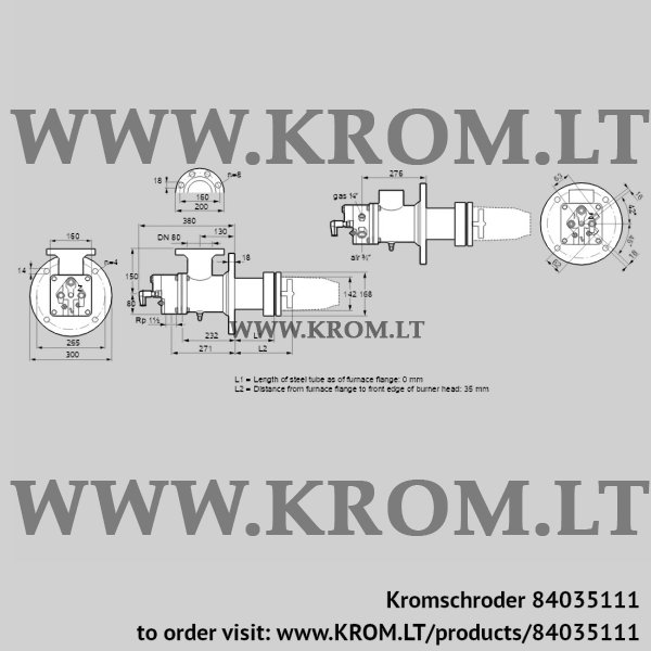 Kromschroder BIC 140HML-0/35-(53)E, 84035111 burner for gas, 84035111