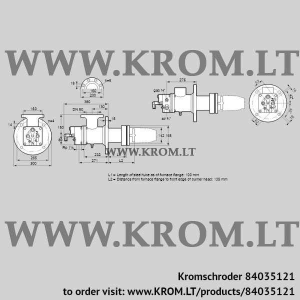 Kromschroder BIC 140HML-100/135-(53)E, 84035121 burner for gas, 84035121