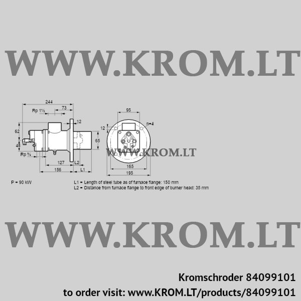 Kromschroder BIO 65RB-150/35-(37)EB, 84099101 burner for gas, 84099101