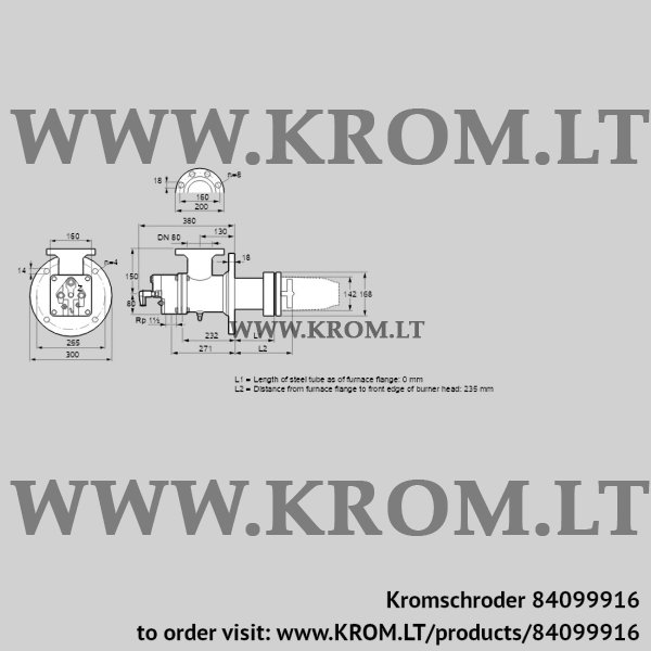 Kromschroder BIC 140HM-0/235-(52)E, 84099916 burner for gas, 84099916