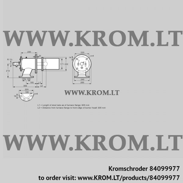 Kromschroder ZIC 165HB-900/935-(18)DB, 84099977 burner for gas, 84099977