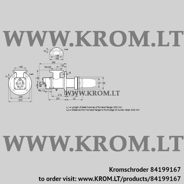 Kromschroder BIC 125HB-600/635-(2)EB, 84199167 burner for gas, 84199167