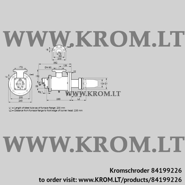 Kromschroder BICW 100MB-200/235-(118)G, 84199226 burner for gas, 84199226