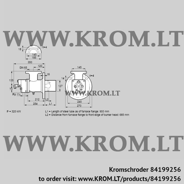 Kromschroder BIO 125RB-900/685-(15)EB, 84199256 burner for gas, 84199256