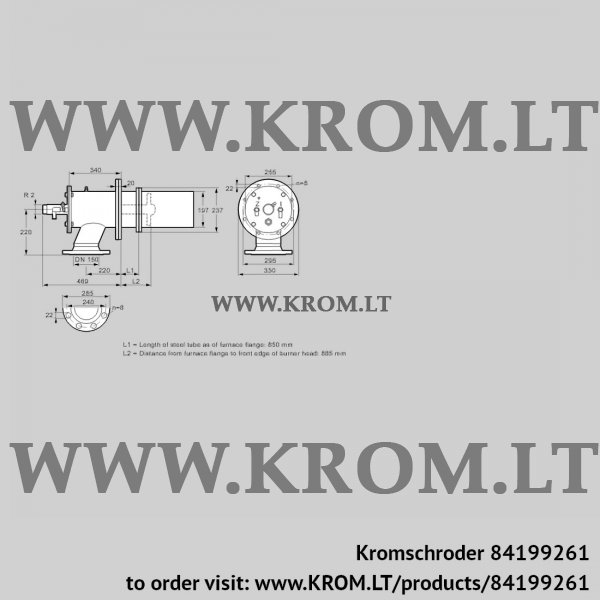 Kromschroder ZIC 200RB-850/885-(20)D, 84199261 burner for gas, 84199261