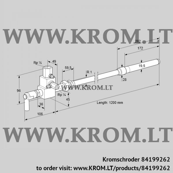 Kromschroder ZMIC 28B1200R, 84199262 pilot burner, 84199262