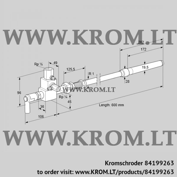 Kromschroder ZMIC 28B600RK, 84199263 pilot burner, 84199263