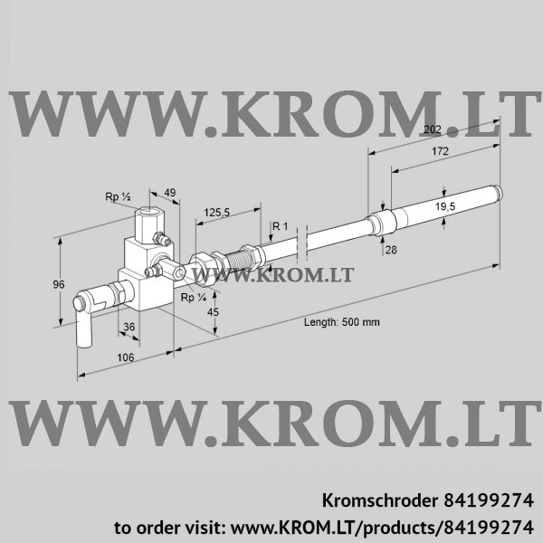 Kromschroder ZMIC 28TB500NK, 84199274 pilot burner, 84199274