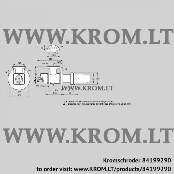 Kromschroder BIC 125HB-0/35-(2E)EZ, 84199290 burner for gas, 84199290