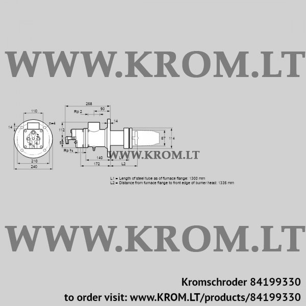 Kromschroder BIC 80HD-1300/1335-(51)E, 84199330 burner for gas, 84199330