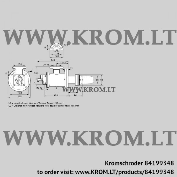 Kromschroder BICW 65HB-150/185-(34)G, 84199348 burner for gas, 84199348
