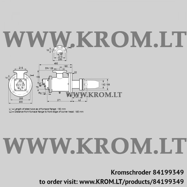 Kromschroder BICW 140HB-150/185-(26)F, 84199349 burner for gas, 84199349