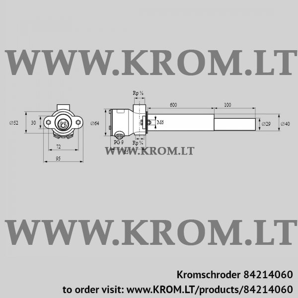 Kromschroder ZKIH 600/100R, 84214060 pilot burner, 84214060