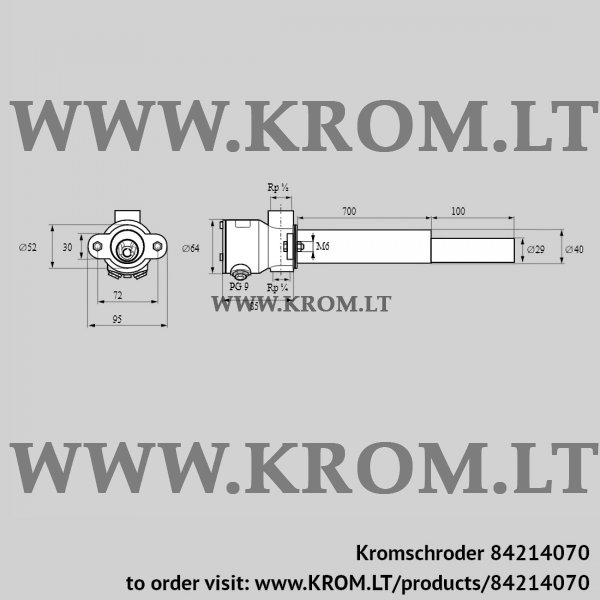Kromschroder ZKIH 700/100R, 84214070 pilot burner, 84214070