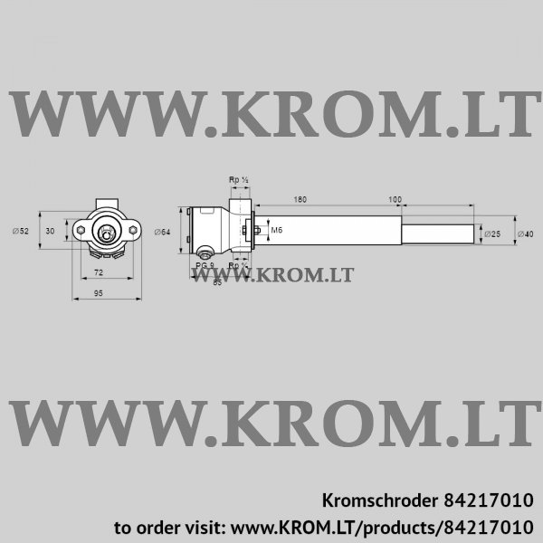 Kromschroder ZKIHB 180/100R, 84217010 pilot burner, 84217010