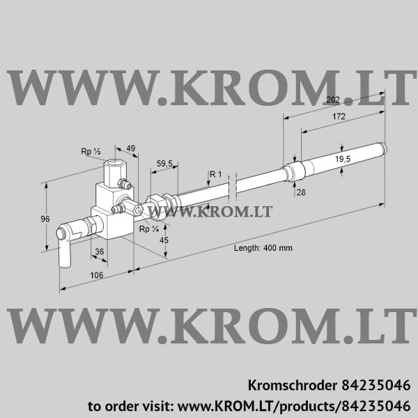 Kromschroder ZMIC 28B400R, 84235046 pilot burner, 84235046