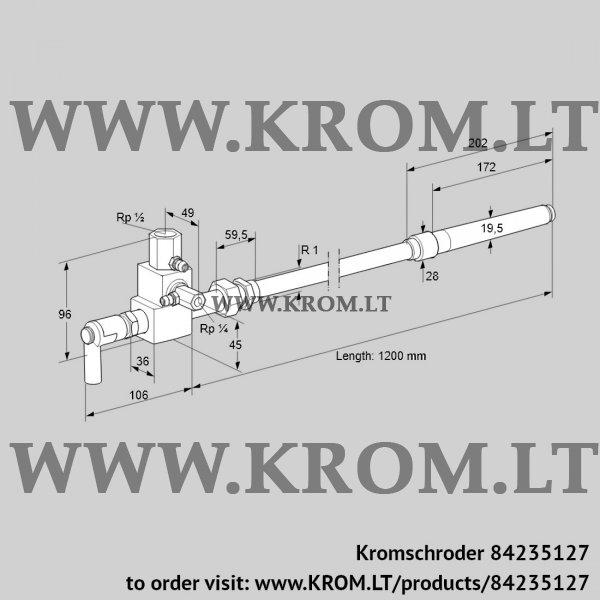 Kromschroder ZMIC 28G1200R, 84235127 pilot burner, 84235127