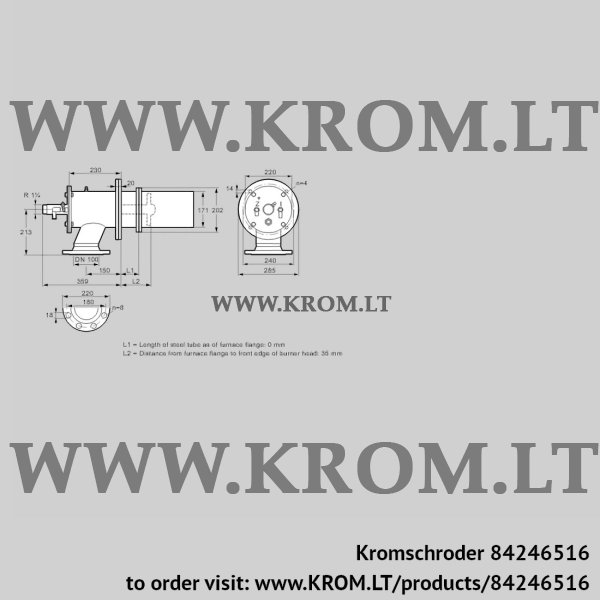 Kromschroder ZIC 165RB-0/35-(17)D, 84246516 burner for gas, 84246516