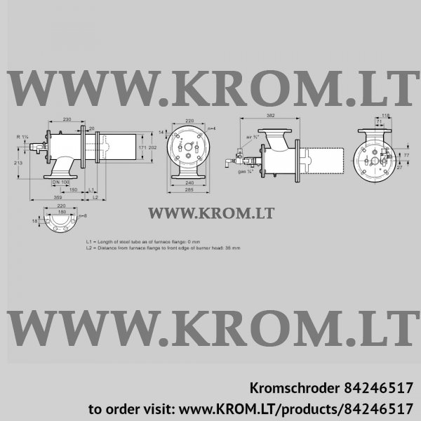 Kromschroder ZIC 165RBL-0/35-(20)D, 84246517 burner for gas, 84246517