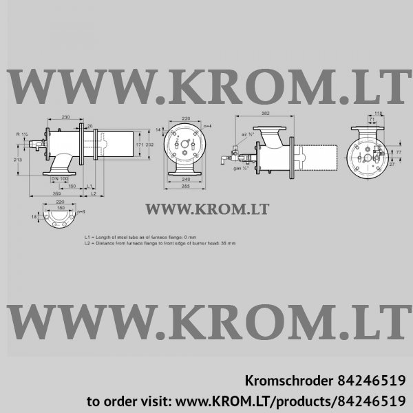 Kromschroder ZIC 165HBL-0/35-(24)D, 84246519 burner for gas, 84246519