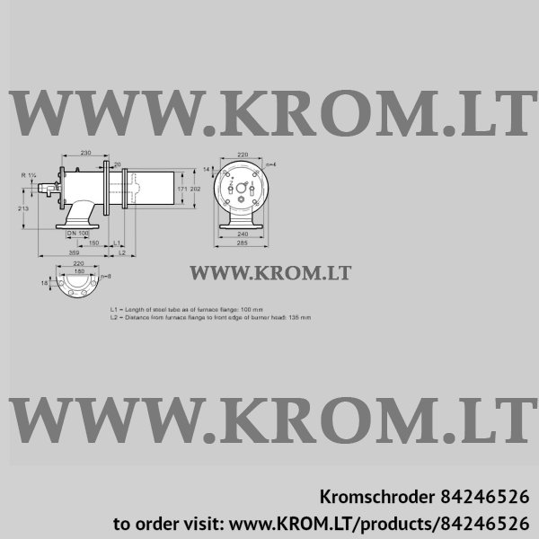 Kromschroder ZIC 165RB-100/135-(17)D, 84246526 burner for gas, 84246526