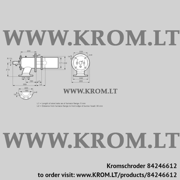 Kromschroder ZIC 165HM-0/35-(28)D, 84246612 burner for gas, 84246612