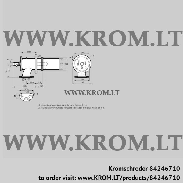 Kromschroder ZIC 165HLR-0/35-(45)D, 84246710 burner for gas, 84246710