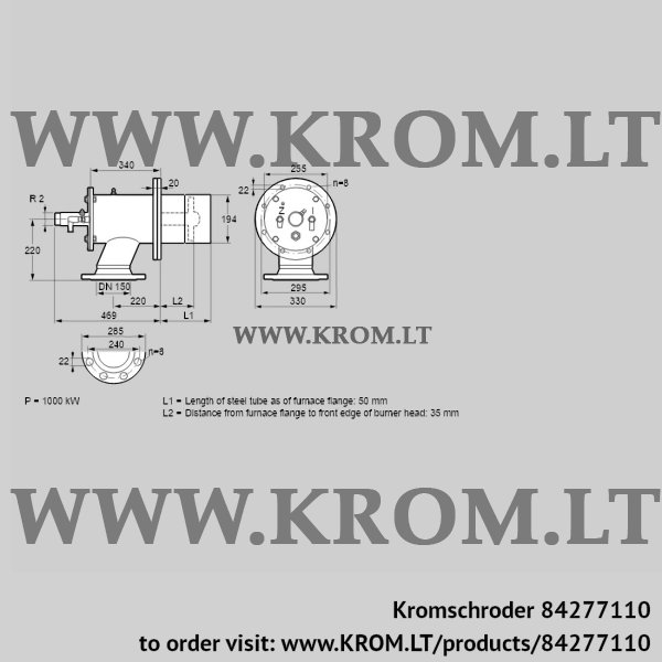 Kromschroder ZIO 200RD-50/35-(40)D, 84277110 burner for gas, 84277110