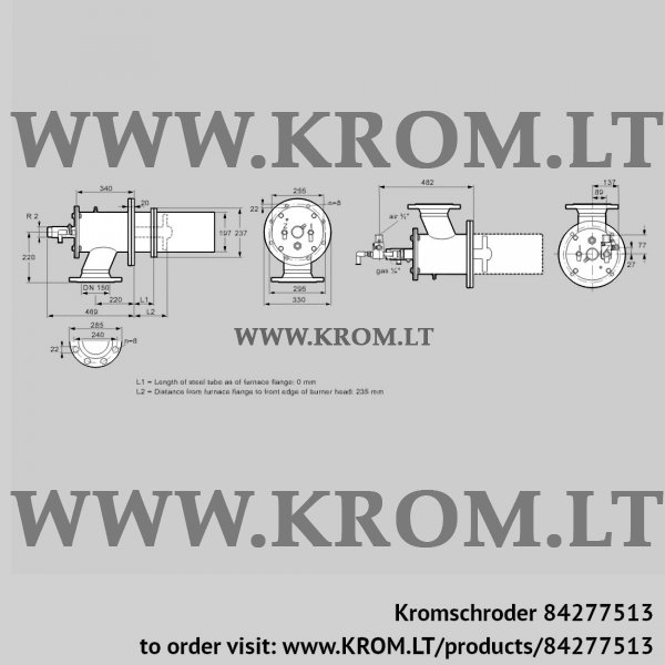 Kromschroder ZIC 200RBL-0/235-(25)D, 84277513 burner for gas, 84277513