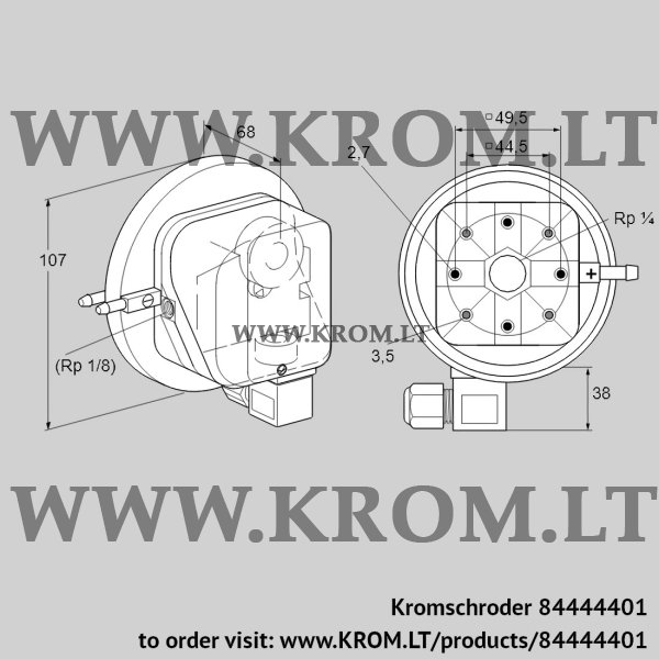 Kromschroder DL 3A-6, 84444401 pressure switch for air, 84444401