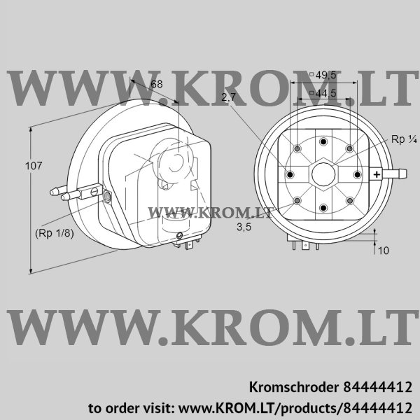 Kromschroder DL 1,5A-5, 84444412 pressure switch for air, 84444412