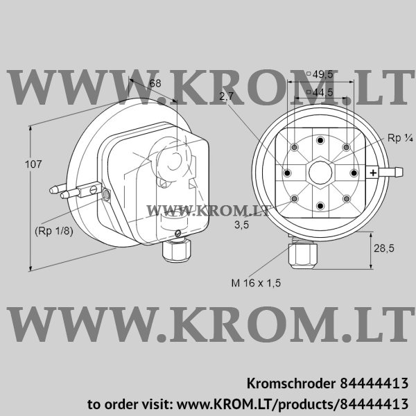 Kromschroder DL 1,5AG-3, 84444413 pressure switch for air, 84444413