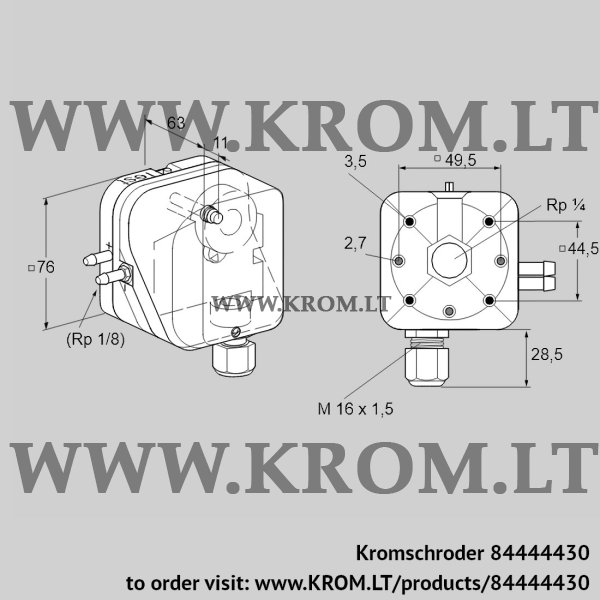 Kromschroder DL 10AH-31, 84444430 pressure switch for air, 84444430