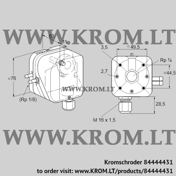 Kromschroder DL 50AH-31, 84444431 pressure switch for air, 84444431