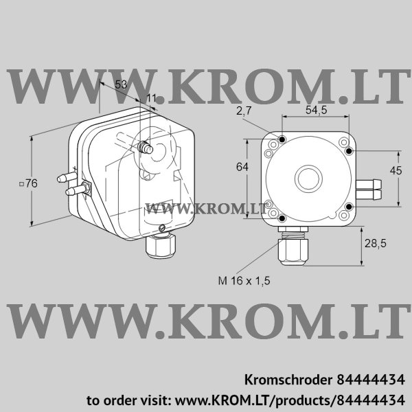 Kromschroder DL 50KH-3, 84444434 pressure switch for air, 84444434