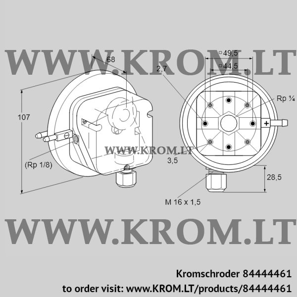 Kromschroder DL 3AG-4, 84444461 pressure switch for air, 84444461