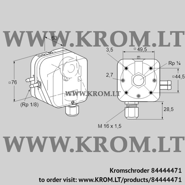 Kromschroder DL 5AG-31, 84444471 pressure switch for air, 84444471