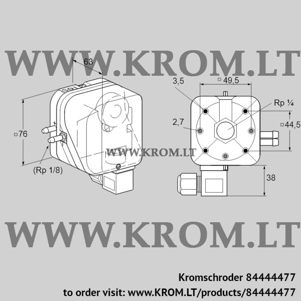 Kromschroder DL 5A-62, 84444477 pressure switch for air, 84444477